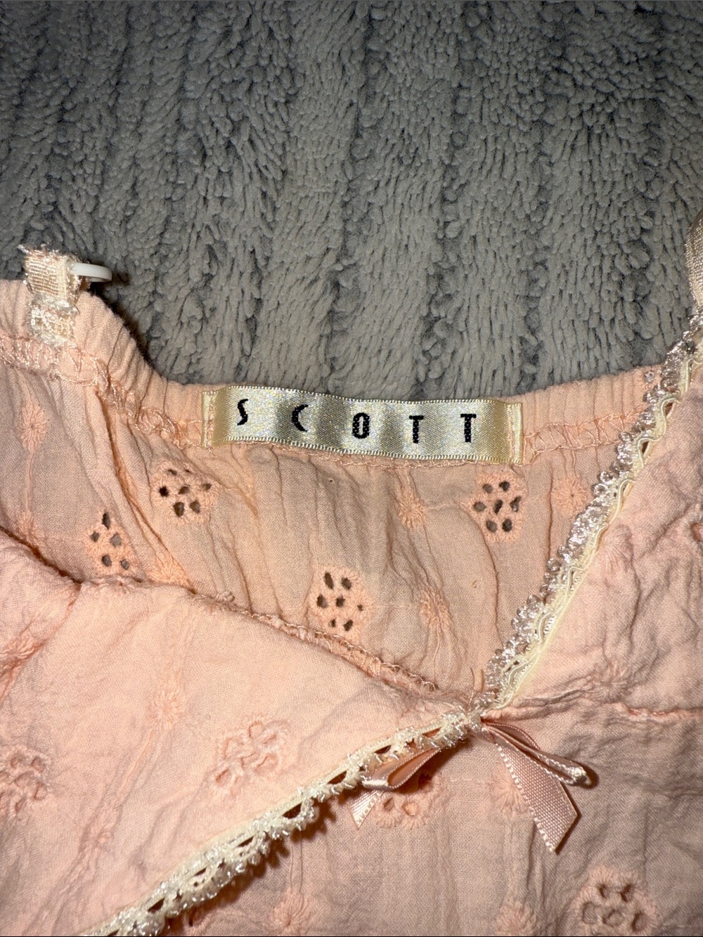 Scott Soft Pink Eyelet Ruffle Camisole - Picture 2 of 3